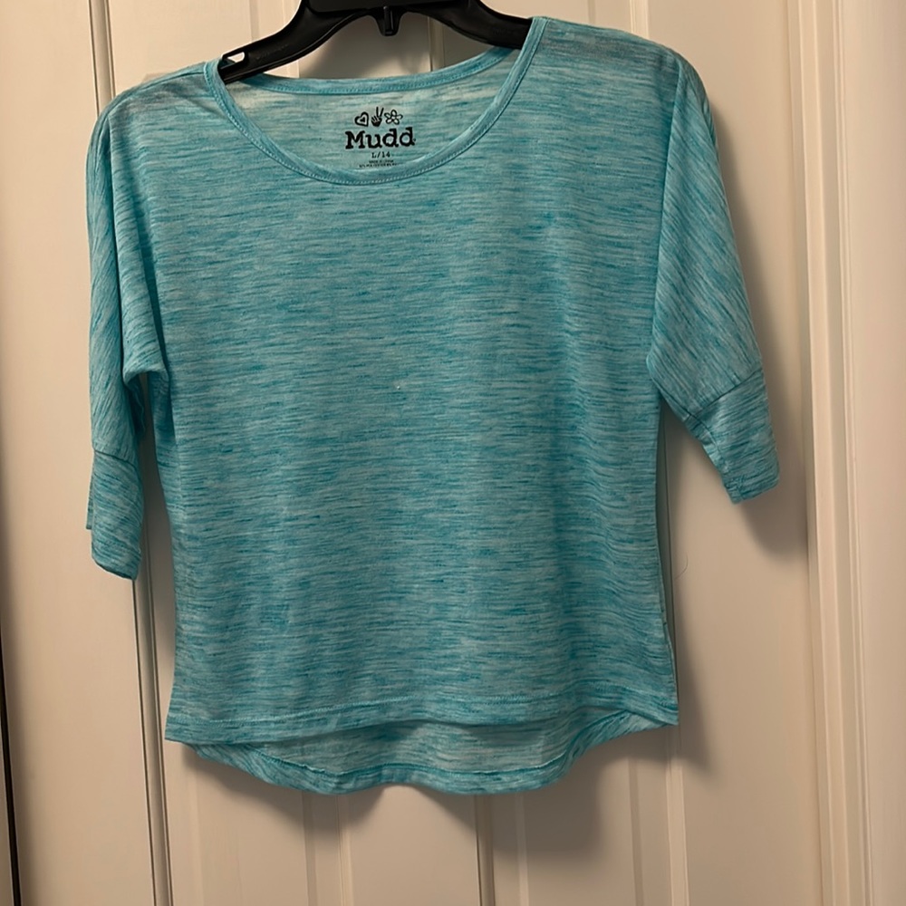 Mudd heathered teal top